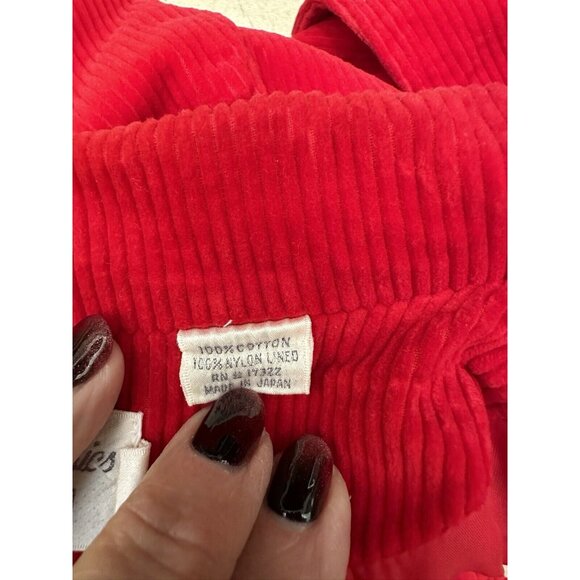 Vintage Red Corduroy Blazer With Beige Patch Sleeves, 2 Button, Size 44 - Picture 8 of 16